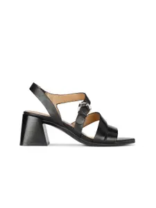 Naturalizer Open Toe Leather Block Heels