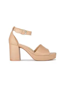 Naturalizer Peep Toe Leather Platform Heels