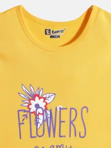 Eteenz Girls Premium Cotton Typography Printed A-Line Dress