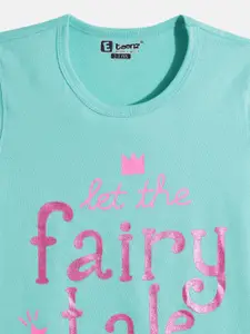 Eteenz Girls Premium Cotton Typography Printed A-Line Dress