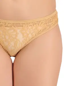 Selfcare Pack of 4 Mid-Rise Net Self Design Panties Bikini Briefs Set SN2395-L