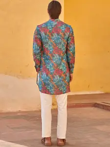 QB MEN Floral Printed Straight Kurta