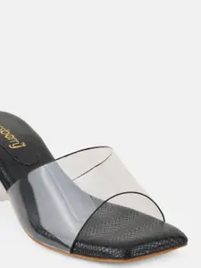 DressBerry Black Open Toe Block Heels