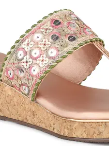 Inc 5 Embellished One Toe Wedge Heels