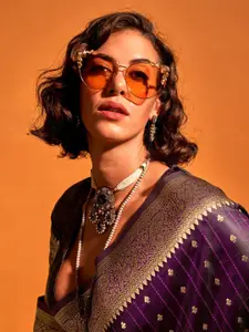 DEVATITHI Ethnic Woven Design Zari Banarasi Saree