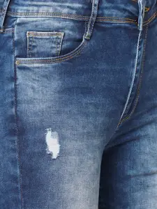 Kraus Jeans Women Skinny Fit High-Rise Mildly Distressed Heavy Fade Stretchable Jeans