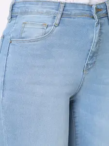 Kraus Jeans Women Mid Rise Flared High-Rise Light Fade Stretchable Jeans