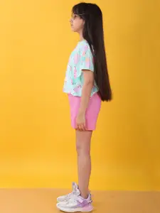 Anthrilo Girls Printed T-shirt with Shorts