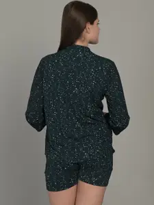 MAYSIXTY Geometric Printed Night Suit