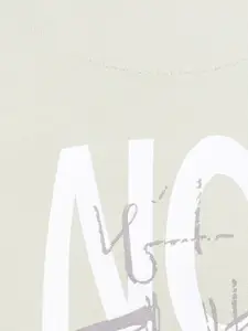 Forca by Lifestyle Typography Printed Cotton Round Neck Applique T-shirt