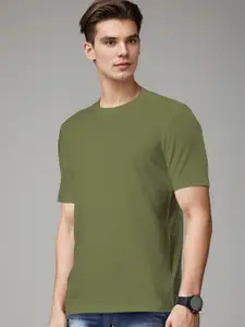 Huetrap Round Neck Short Sleeves Cotton T-shirt