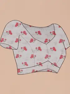 Anouk Floral Pure Linen Tussar Saree