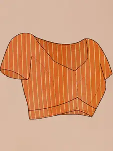 Anouk Orange Tie & Dye Zari Leheriya Saree