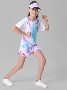 INCLUD Girls Abstract Printed Top With Shorts