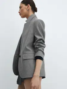 MANGO Women Solid Single Breasted Regular Fit Blazers