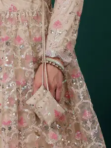 Ethnovog Embroidered Thread Work Ready to Wear Lehenga & Blouse With Dupatta