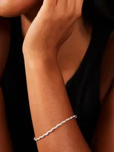Accessorize London Women Sterling Silver-plated Wiggle Chain Bracelet