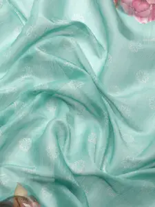 Silk Land Floral Chnaderi Cotton Digital Print Saree