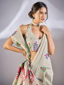 Mitera Ethnic Motifs Woven Design Zari Banarasi Saree