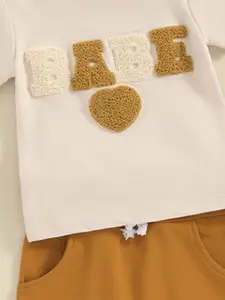 INCLUD Girls  Printed Round Neck Short Sleeves T-shirt with Shorts