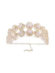 AMI Gold-Plated Stone Studded Wraparound Bracelet