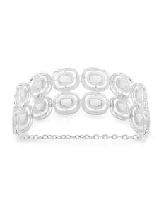 AMI Silver-Plated Austrian Diamonds Studded Wraparound Bracelet