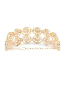 AMI Gold-Plated Austrian Diamonds Studded Link Bracelet