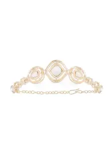 AMI Gold-Plated Austrian Diamonds Studded Wraparound Bracelet