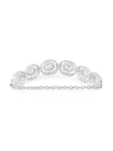 AMI Silver-Plated Austrian Diamonds Studded Wraparound Bracelet