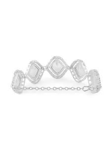 AMI Silver-Plated Austrian Diamonds Studded Wraparound Bracelet