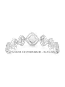 AMI Silver-Plated Austrian Diamonds Studded Wraparound Bracelet