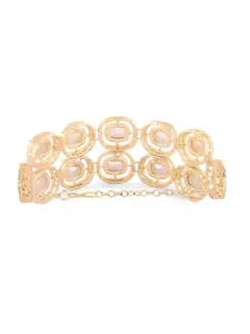 AMI Gold-Plated Austrian Diamonds Studded Wraparound Bracelet