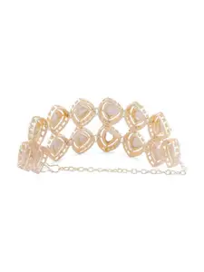 AMI Gold-Plated Austrian Diamonds Studded Wraparound Bracelet
