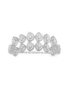 AMI Silver-Plated Austrian Diamonds Studded Wraparound Bracelet