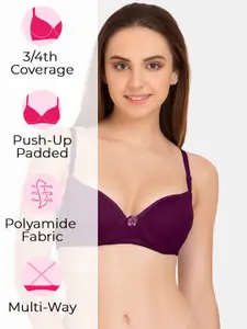 Tweens Pack of 3 Push-Up Soft Polyamide 3/4th Coverage Bra