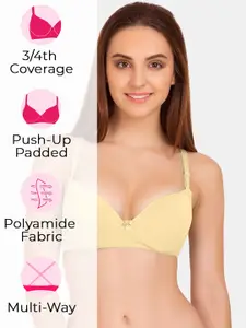 Tweens Pack of 3 Push-Up Soft Polyamide 3/4th Coverage Bra