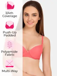 Tweens Pack of 3 Push-Up Soft Polyamide 3/4th Coverage Bra