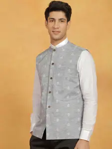 VASTRAMAY Woven Design Nehru Jacket
