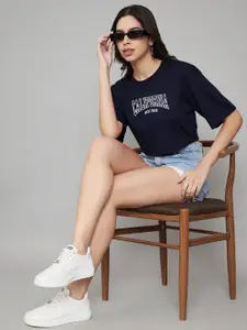 Trend Level Typography Print Cotton Boxy Crop Top