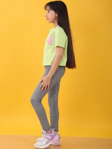 Anthrilo Girls Printed T-shirt & Leggings Clothing Set