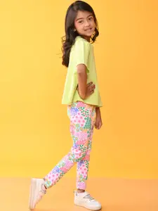 Anthrilo Girls Pure Cotton T-shirt With Leggings