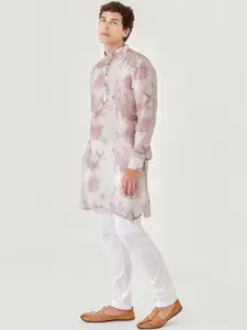 QB MEN Ethnic Motifs Printed Straight Cotton Kurta