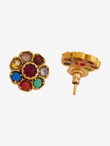 Kushal's Fashion Jewellery Gold-Plated Floral Studs Earrings