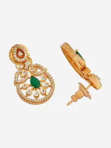 Kushal's Fashion Jewellery Gold-Plated Zircon Studded Necklace & Earrings