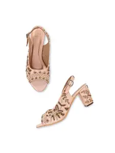 Rocia Embellished Peep Toes Block Heels