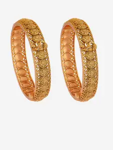 Kushal's Fashion Jewellery Set Of 2 Antique Bangles