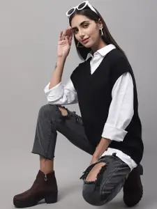 NoBarr V-Neck Sleeveless Pullover Sweater