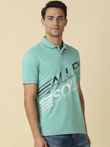 Allen Solly Typography Printed Polo Collar Cotton T-shirt