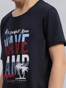 Monte Carlo Boys Pack Of 2 Typography Printed Pure Cotton T-shirts