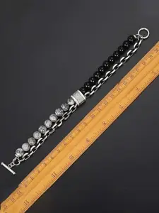 MEENAZ Men Oxidised Silver-Plated Multistrand Bracelet